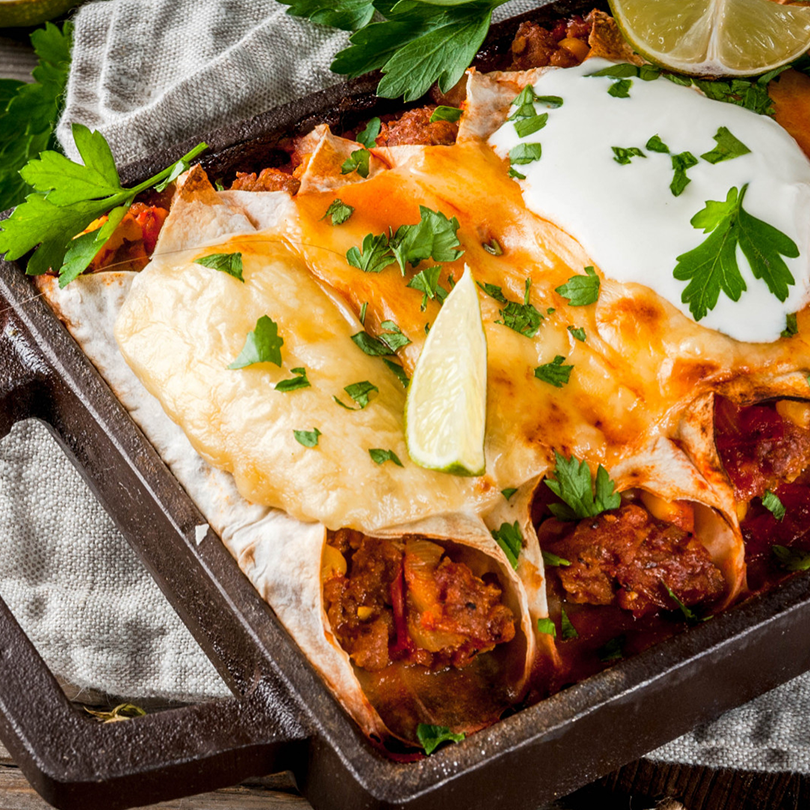 black bean and rice enchiladas